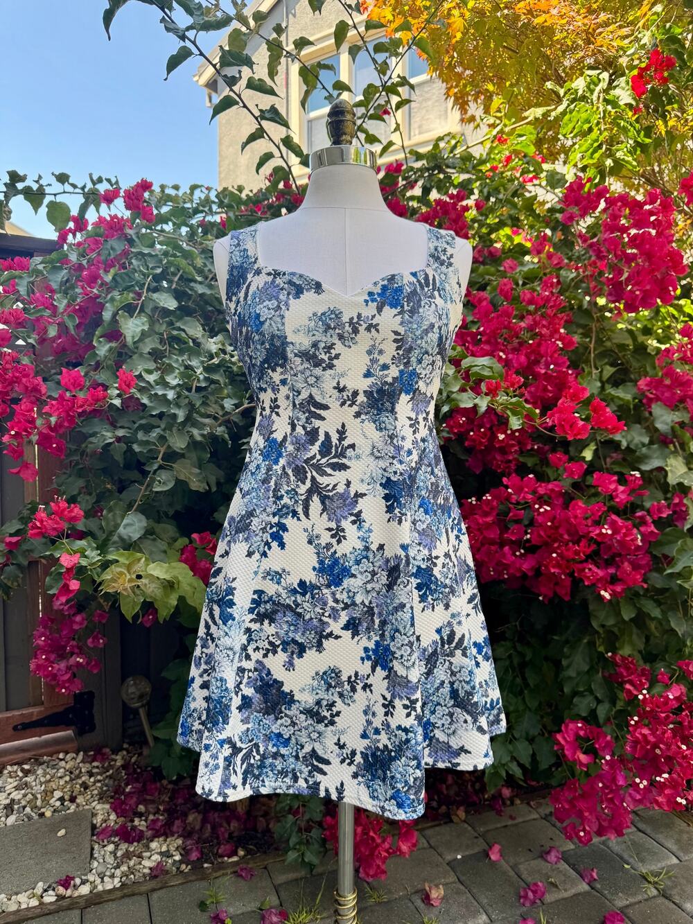 ASOS Blue flower Skater Dress | UK 12 EU 40 US 8 | NWT